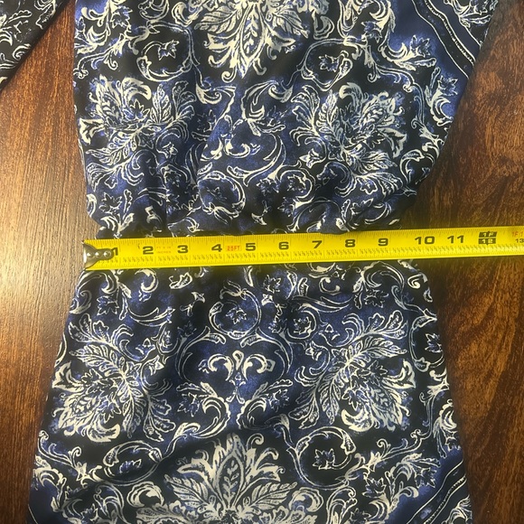 White House Black Market Women SZ S Blue White Paisley Waist Tie Belt - Picture 8 of 9